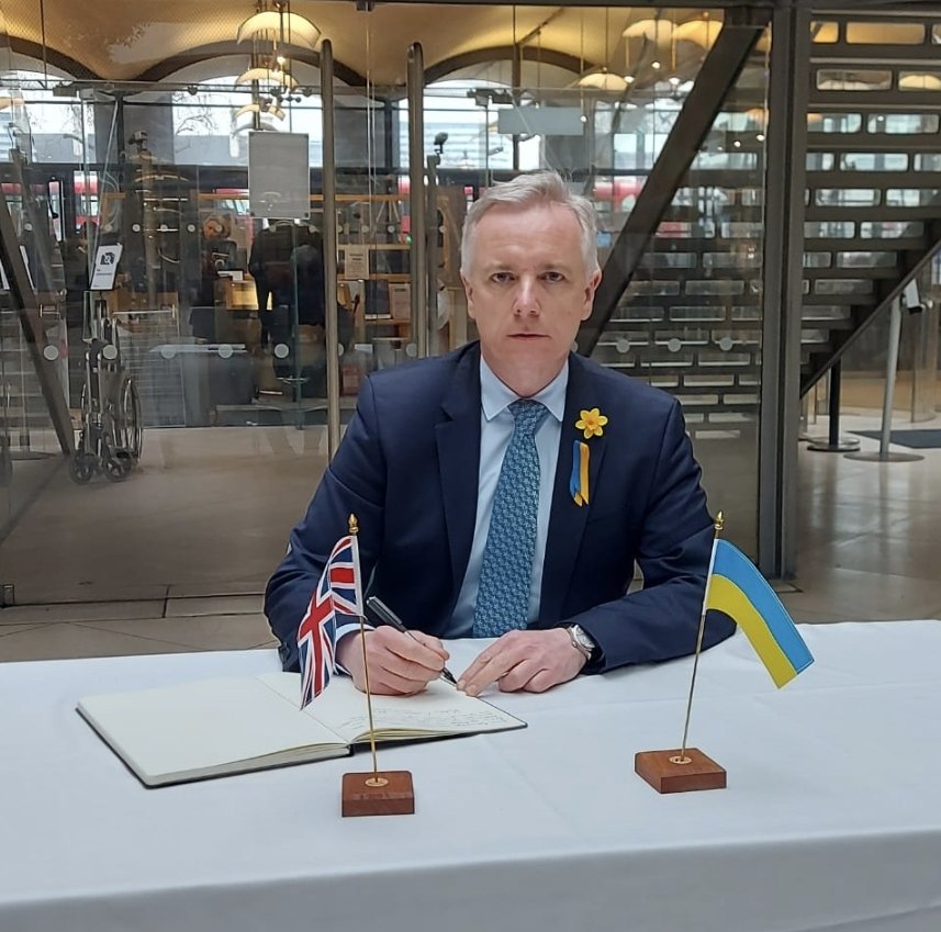 Rob signing the Book of Solidarity with Ukraine