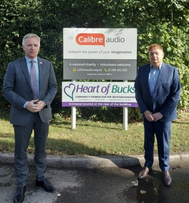 Rob Butler MP with Calibre Audio CEO Anthony Kemp
